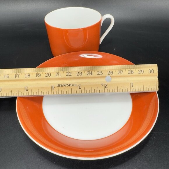 Fitz And Floyd Porcelain Teacup And Saucer Set Rondelet Pattern Vintage 1980s - Picture 5 of 12